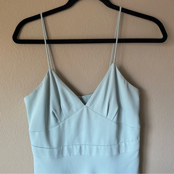 J.Crew Dusty Shale Aubrey Dress Drapey Matte Crepe Mint Blue Green Bridesmaid - Picture 3 of 3